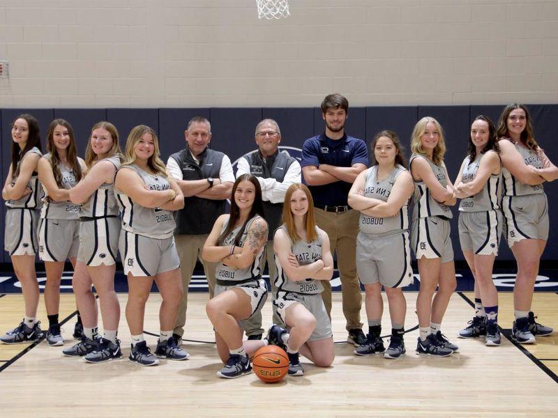 The Lady Lion basketball team at Penn State DuBois.